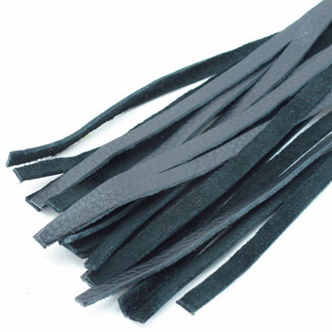 BDSM Арсенал Многохвостая плеть, черная - С плетенными вставками - купить в секс шопе