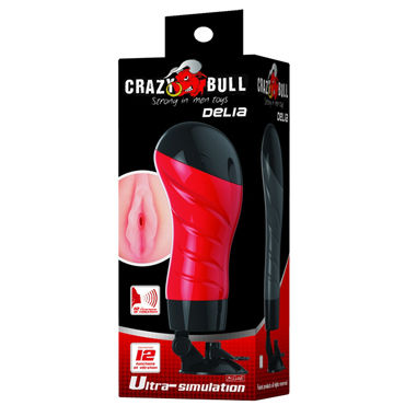 Baile Crazy Bull Delia Вибромастурбатор-вагина, красный - С голосовой функцией - купить в секс шопе