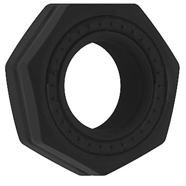 Shots Toys Sono Cockring №43, черное, Эрекционное кольцо рельефной формы