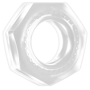 Shots Toys Sono Cockring №43, прозрачное, Эрекционное кольцо рельефной формы
