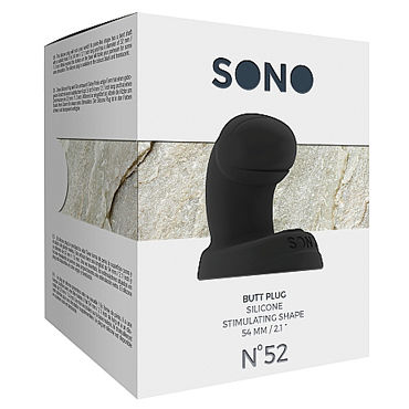 Shots Toys Sono Butt Plug №52, черная - Анальная пробка со стимулирующей головкой - купить в секс шопе