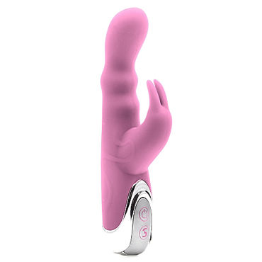 Shots Toys Silicone Bunny, розовый, Хай-тек вибратор с функцией вращения