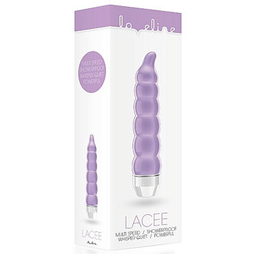 Shots Toys Lacee, фиолетовый - Классический вибратор с ребристым рельефом - купить в секс шопе