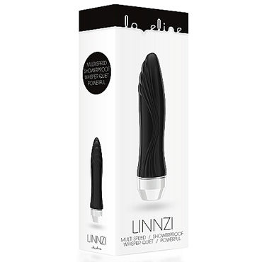 Shots Toys Linnzi, черный - Классический вибратор с рельефом - купить в секс шопе