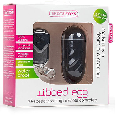 Shots Toys Ribbed Egg, черное - фото, отзывы