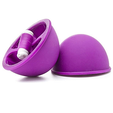 Shots Toys Vibrating Suction Cup, фиолетовые, Вакуумные стимуляторы для груди