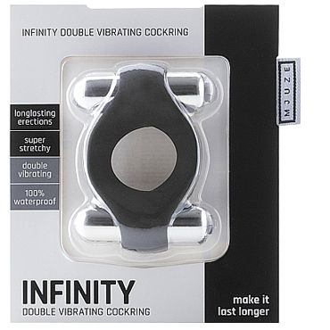 Shots Toys Infinity Double Vibrating Cockring, черное - фото, отзывы