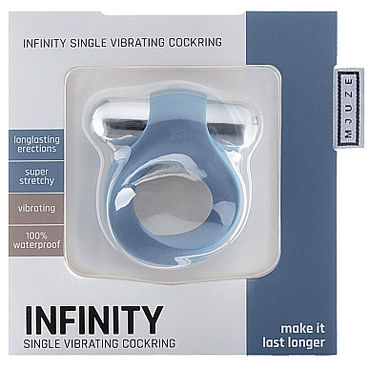 Shots Toys Infinity Single Vibrating Cockring, синее - фото, отзывы