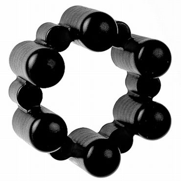 Shots Toys Sixshot, черное, Эрекционное кольцо с мощной вибрацией
