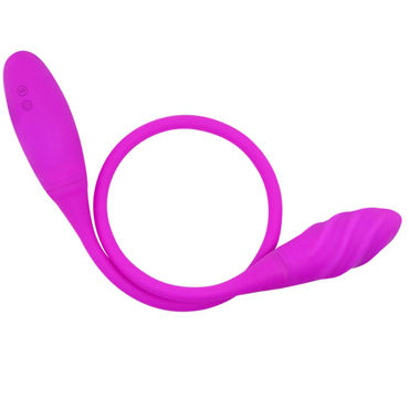 Baile Pretty Love Snaky Vibe, фиолетовый - Двухголовый вибромассажер на гибком стержне - купить в секс шопе