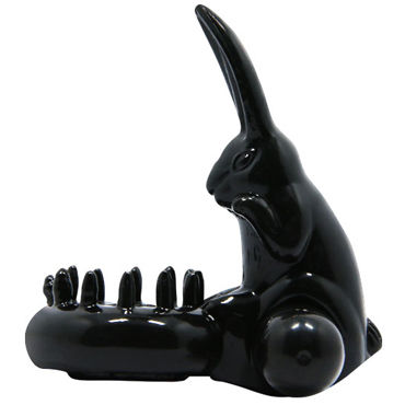Baile Sweet Ring С Кроликом, черное - Эрекционное кольцо, стимуляция клитора - купить в секс шопе