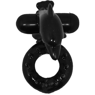 Baile Sweet Ring С Дельфином, черное, Эрекционное кольцо, стимуляция клитора и другие товары Baile с фото