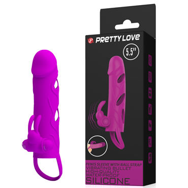 Baile Pretty Love Penis Sleeve 5,5", фиолетовая - фото 8