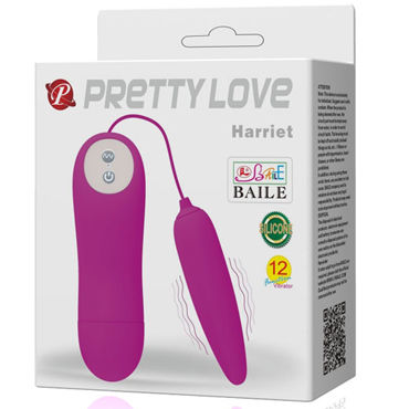 Baile Pretty Love Harriet, фиолетовое - Виброяйцо с выносным пультом управления - купить в секс шопе