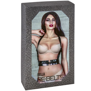 Rebelts Bella, черная - Портупея с зеркальными элементами - купить в секс шопе