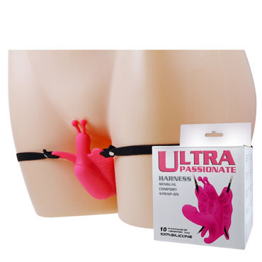 Baile Ultra Passionate Harness Бабочка, розовая, Для стимуляции клитора и вагины