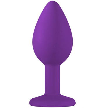 Lola Toys Emotions Cutie Small, фиолетовая - Анальная пробка с прозрачным кристаллом - купить в секс шопе