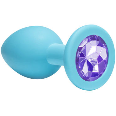 Lola Toys Emotions Cutie Medium, голубая, Анальная пробка с пурпурным кристаллом