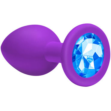 Lola Toys Emotions Cutie Medium, фиолетовая, Анальная пробка с голубым кристаллом