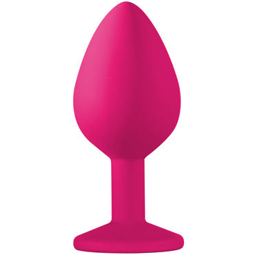 Lola Toys Emotions Cutie Medium, розовая - Анальная пробка с пурпурным кристаллом - купить в секс шопе