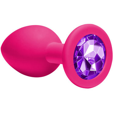 Lola Toys Emotions Cutie Medium, розовая, Анальная пробка с пурпурным кристаллом