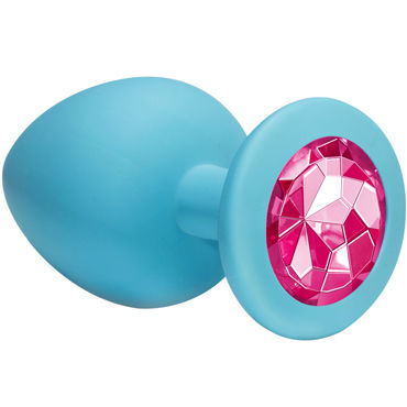 Lola Toys Emotions Cutie Large, голубая, Анальная пробка с розовым кристаллом
