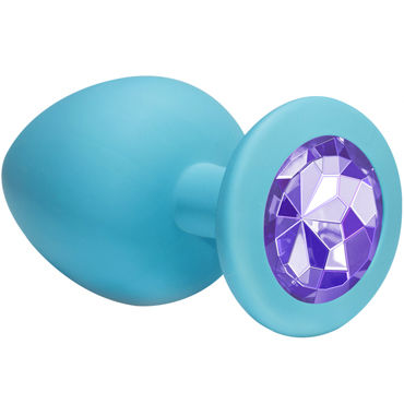 Lola Toys Emotions Cutie Large, голубая, Анальная пробка с пурпурным кристаллом