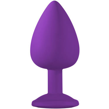 Lola Toys Emotions Cutie Large, фиолетовая - Анальная пробка с голубым кристаллом - купить в секс шопе