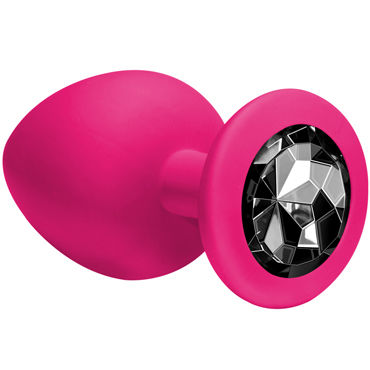 Lola Toys Emotions Cutie Large, розовая, Анальная пробка с черным кристаллом