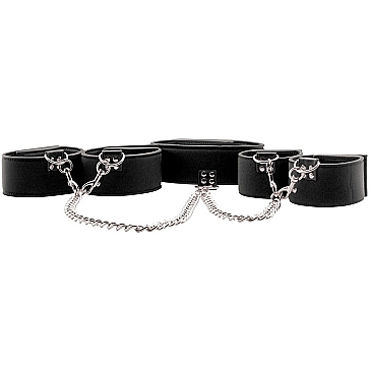 Ouch! Reversible Collar With Wrist & Ankle Cuffs, черная - фото, отзывы