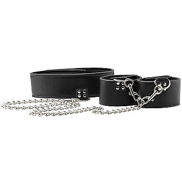 Ouch! Reversible Collar and Wrist Cuffs, черный — фото 1