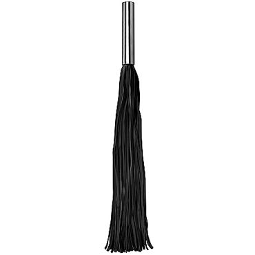 Ouch! Leather Whip Metal Long, черная — фото 1