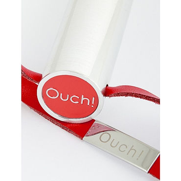 Ouch! Leather Whip Metal Long, красная - фото, отзывы