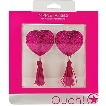 Ouch! Nipple Tassels Heart, розовые — фото 2