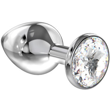 Lola Toys Diamond Sparkle Large, серебристая, Анальная пробка с прозрачным кристаллом