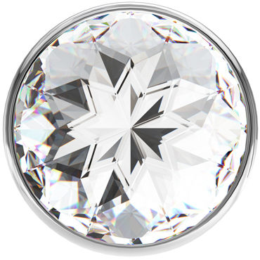 Lola Toys Diamond Sparkle Small, серебристая - Анальная пробка с прозрачным кристаллом - купить в секс шопе