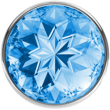 Lola Toys Diamond Sparkle Large, серебристая - Анальная пробка с голубым кристаллом - купить в секс шопе