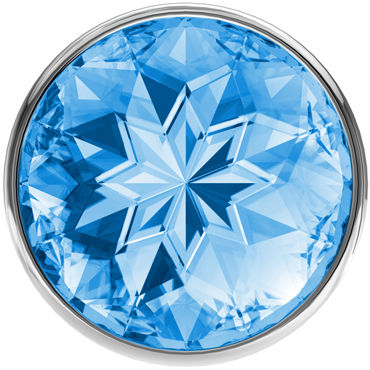 Lola Toys Diamond Sparkle Small, серебристая - Анальная пробка с голубым кристаллом - купить в секс шопе