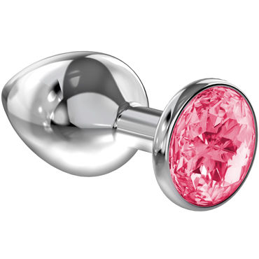 Lola Toys Diamond Sparkle Large, серебристая, Анальная пробка с розовым кристаллом