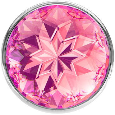Lola Toys Diamond Sparkle Small, серебристая - Анальная пробка с розовым кристаллом - купить в секс шопе