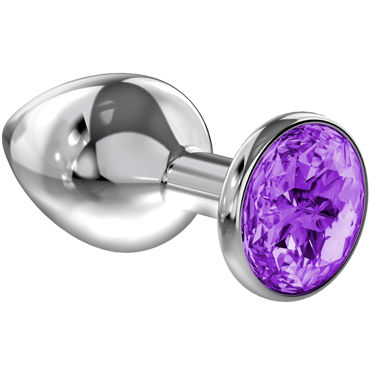 Lola Toys Diamond Sparkle Large, серебристая, Анальная пробка с фиолетовым кристаллом
