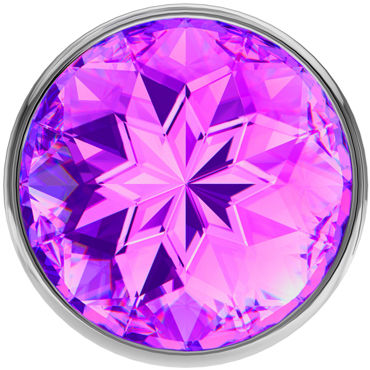 Lola Toys Diamond Sparkle Small, серебристая - Анальная пробка с фиолетовым кристаллом - купить в секс шопе