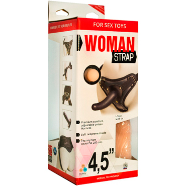 Биоклон Woman Strap 4,5", черный, Женский пояс с насадками