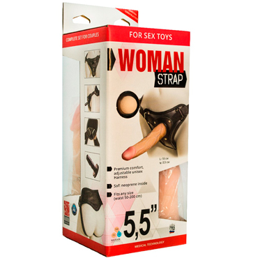 Биоклон Woman Strap 5,5", телесный, Женский пояс с насадками
