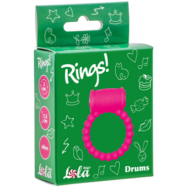 Lola Toys Rings Drums, розовое - Эрекционное кольцо с вибрацией - купить в секс шопе