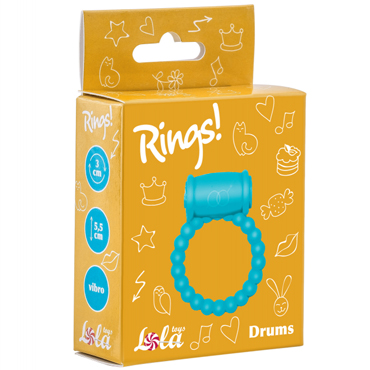 Lola Toys Rings Drums, голубое - Эрекционное кольцо с вибрацией - купить в секс шопе