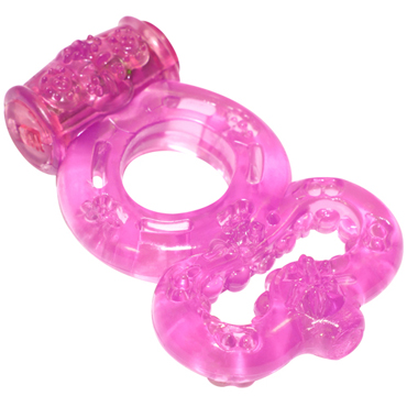 Lola Toys Rings Treadle, розовое, Эрекционное кольцо с вибрацией