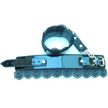 БДСМ лайт Изысканные наручники, черные - С кружевной окантовкой - купить в секс шопе