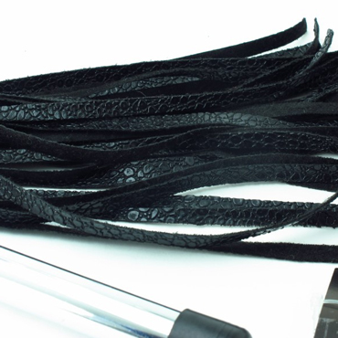 BDSM Арсенал Плетка с металлической ручкой, черная - фото, отзывы