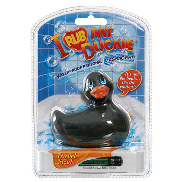 Bigteaze Toys I Rub My Duckie, черный, Вибратор в форме утенка компактного размера